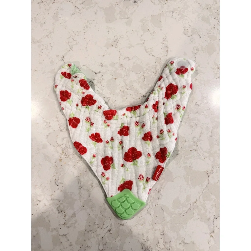 Nuby Cotton Muslin Bandana Teething‎ Bibs Set of 3 Patterned Unisex Reversible